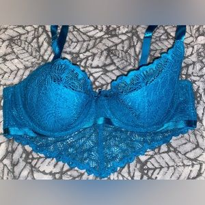 Cacique sexy blue lace underwire bra 38D from Lane Bryant